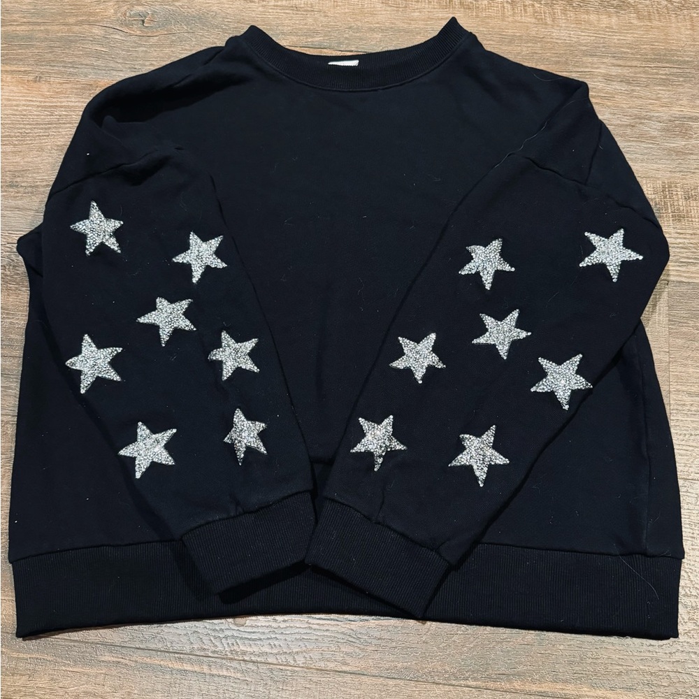 Black Crystal Rhinestone Sweater